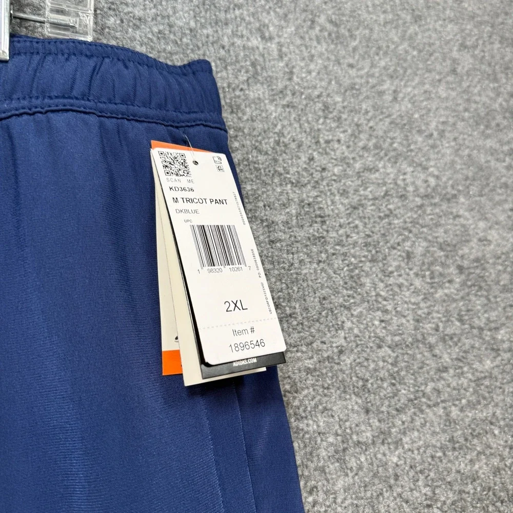 Adidas Tricot Pants Men‎ 2XL Blue Ankle Zip Athletic Tapered Sweatpants NEW